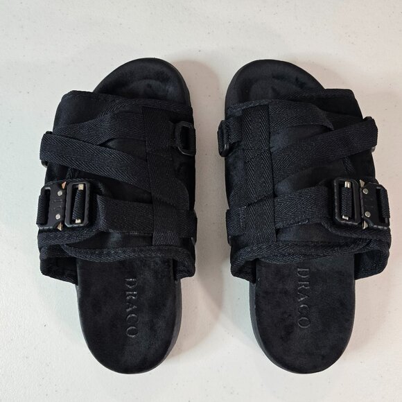 DRACO Slides 12, 12.5, 13, 13.5 Mens Phantom Black Remastered NEW Sandals Shoes - Picture 2 of 9